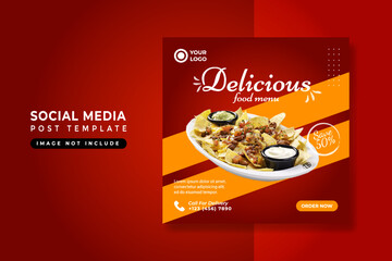 Delicious Food Menu Social Media Post Template