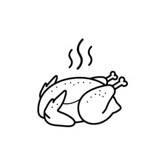 Roasted Chicken Illustration: A stylized illustration captures the essence of a roasted chicken, perfectly cooked and emanating savory steam, evoking the warmth of a home-cooked meal.