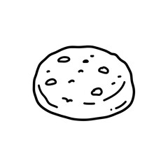 Single Cookie Line Art: Simple line art of a delicious cookie, capturing its textured surface and tempting form.