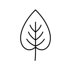 Leaf Illustration: A simple, clean line drawing of a single leaf, embodying natural forms and minimalist aesthetic, perfect for themes of growth and the environment.