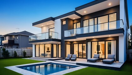 Modern Real Estate House Exterior Close Up Photography