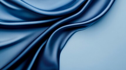 Obraz premium Elegant Blue Silk Fabric Draped, Abstract , Texture