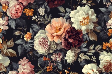 Bright and cheerful floral pattern that brings nature indoors with its colorful blooms.