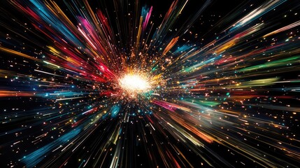 Fototapeta premium Fireworks Light Up the Dark Night Sky with Vibrant Colors