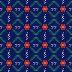 Botanical Diamonds Floral Geometric Pattern