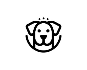 Silhouette Dog Logo Design Template. Black and White Dog Icon Vector Illustration.