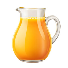 Refreshing mango juice in a glass jug