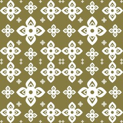 Golden Bloom Traditional Thai Floral Pattern