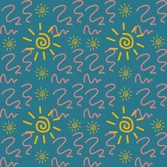 Sunshine Squiggles Cheerful Summer Pattern