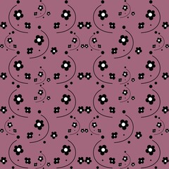 Retro Bloom, Stylized Flower Pattern