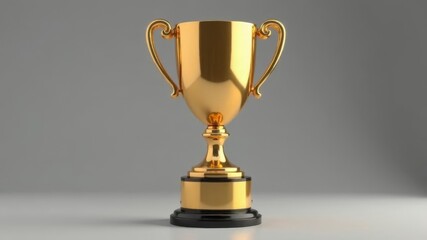 golden goblet on gray background