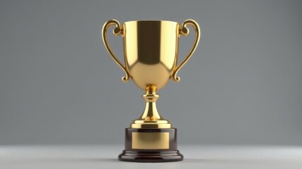 golden goblet on gray background