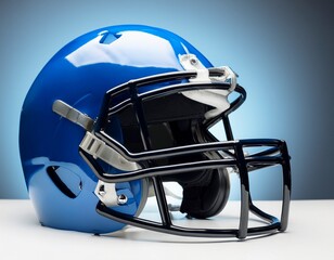 Naklejka premium Blue american football helmet. Generated image