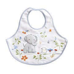 Hyper Detailed Embroidered Baby Bib with Charming Animal Design