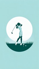 golf swing. Clean, minimalist design