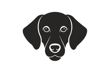 Black Dog Face Illustration, Minimalist Headshot of a Labrador Retriever Breed