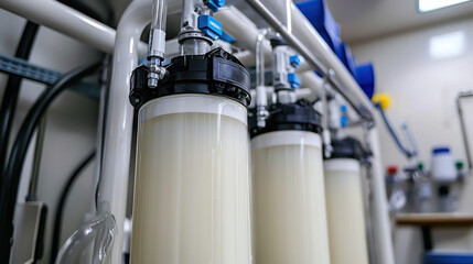 Water filtration unit looks modern, clean and meticulously maintained, assuring pure water supply