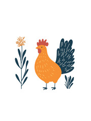 hen with simple cute features