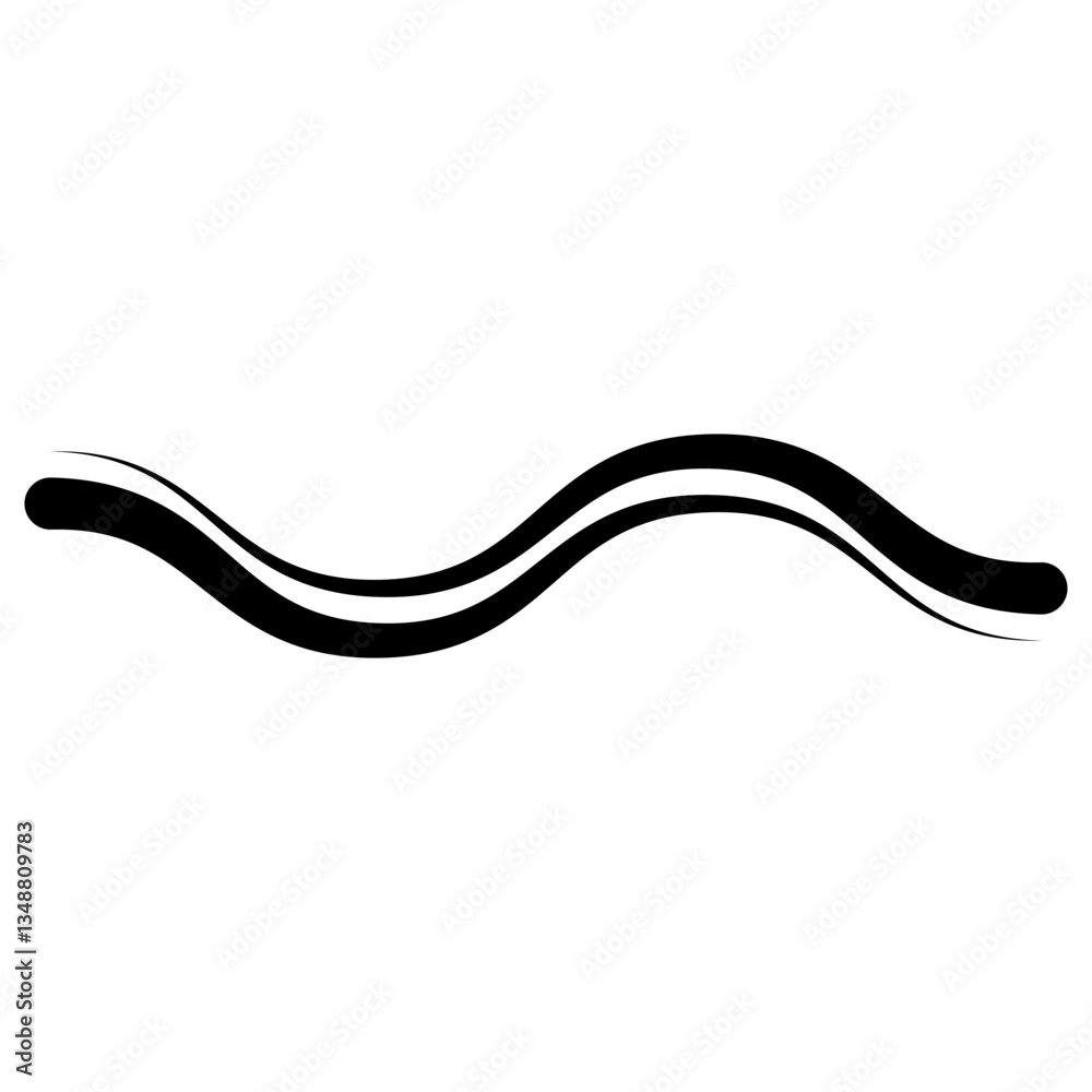 Poster Black wavy lines creating abstract representation fluid motion and energy