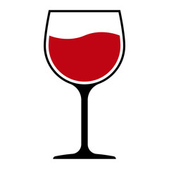 Elegant Glass of Red Wine with Gentle Wavy Surface Illustration