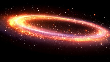 Obraz premium Glowing cosmic ring in space.
