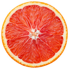 Orange slice isolated png. Sliced Sicilian orange on transparent background. Cut red blood orang...
