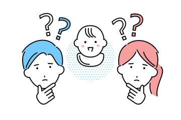 赤ちゃんや育児に関して疑問を感じる若い夫婦