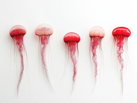 Colorful jellyfish swimming gracefully in water.
