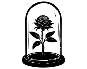 creative glass dome flower silhouette vector illustration isolated on white background © creative