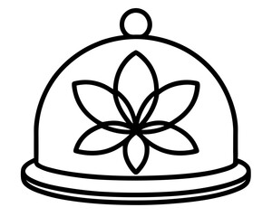 creative glass dome flower silhouette vector illustration isolated on white background