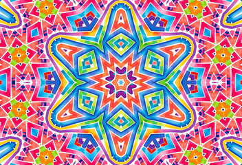 Bright kaleidoscopic background with abstract pattern