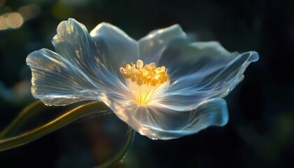 Blooming flower close-up nature landscape macro photography soft light serene background organic beauty