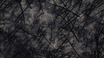 Dark textured abstract artwork displaying intersecting lines and smudged hues