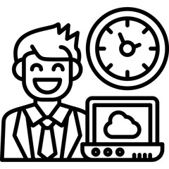 Leaning Time Icon Vector Element