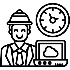 Work Time Icon Design