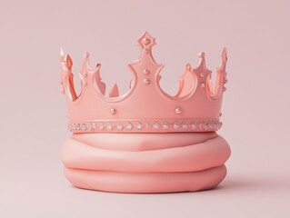 Elegant pink crown on soft background.