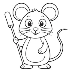 Happy Mouse Toasting a Marshmallow Under the Stars