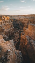 Aerial drone view of a rocky canyon in romania