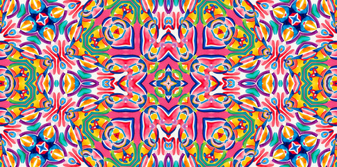 Kaleidoscopic background with bright abstract colorful pattern