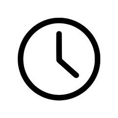 Clock Icon: Simple circular clock graphic with short and long hands Symbolizes time appointments and deadlines Represents punctuality and schedules