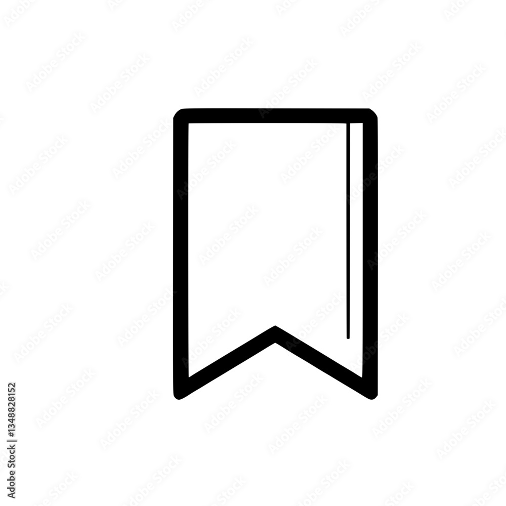 Poster simple outline of a bookmark often used for saving content or marking favorites in digital interface