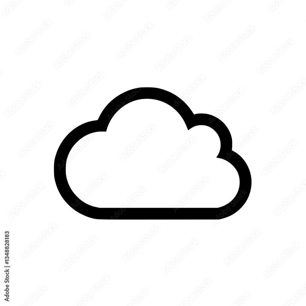 Canvas Prints simple illustration of a cloud the graphic is a bold outline against a plain symbol used in computin
