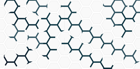 Fototapeta premium Abstract Hexagon white and blue background , blue light and shadow. Abstract background design with white hexagon and blue light. Abstract. Hexagon. Vector.