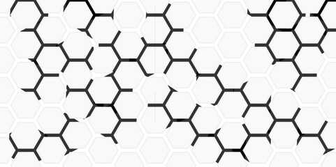 Abstract Hexagon white and black background  and shadow. Abstract background design with white and black hexagon and  Abstract. Hexagon. Vector.
