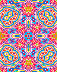 Kaleidoscopic background with bright abstract colorful pattern