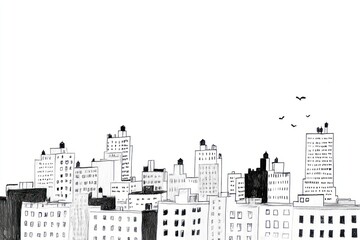 City building illustration buildings drawing.