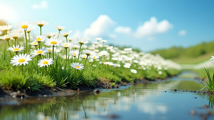  Spring Meadow by the Lake &ndash; Serene and Vibrant Natural Landscape

