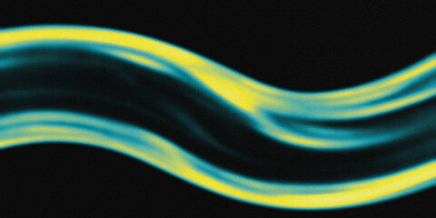 Abstract flowing golden and teal lines on a dark background.