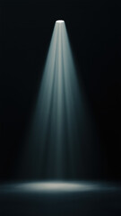 Lone spotlight casts a narrow cone of cool white light, symbolizing solitude and focus in this phone wallpaper.

