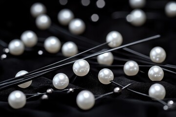 Obraz premium Elegant pearl accessories studio setting photography artistic display close-up fashion concept